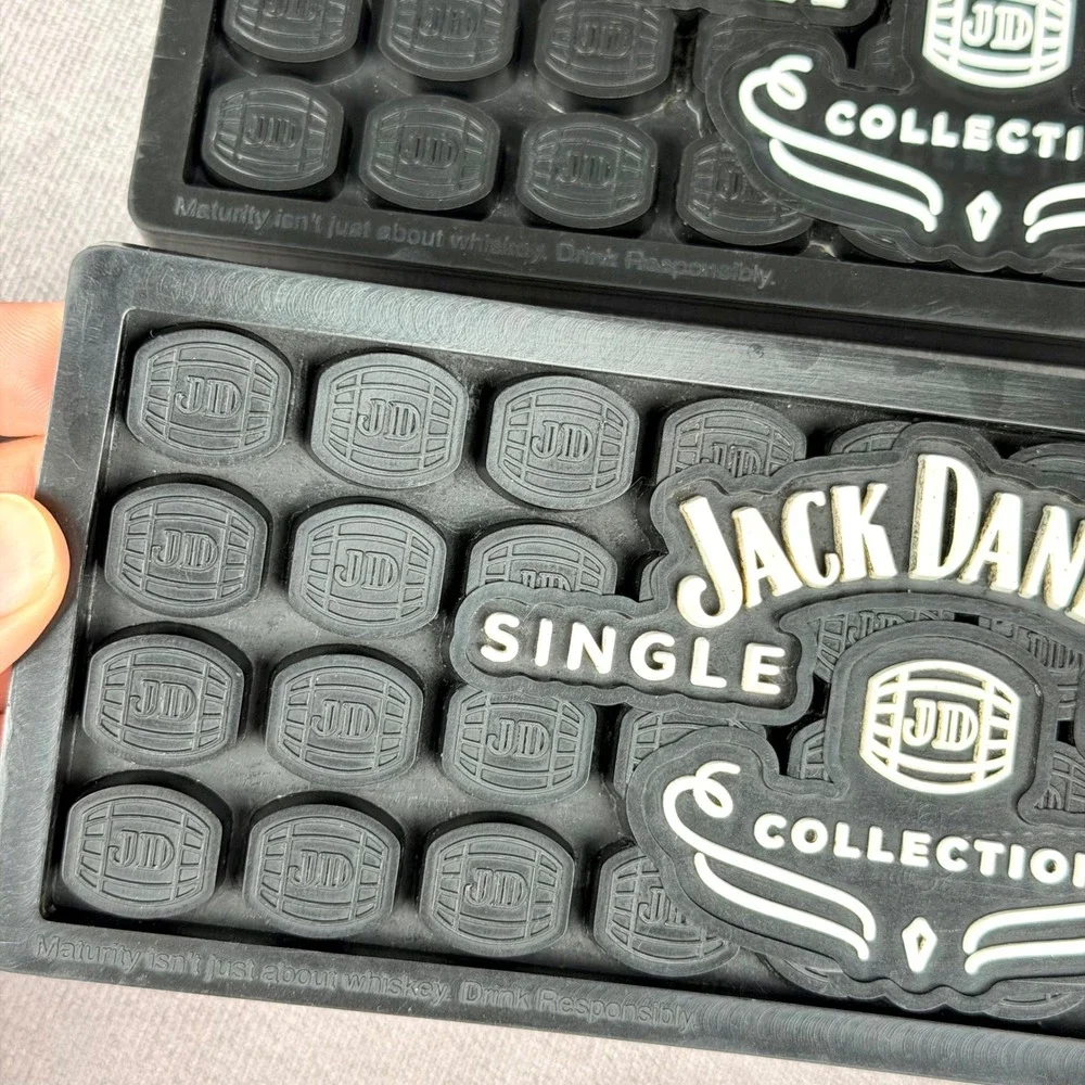 Jack Daniels Single Barrel Collection Rubber Bar Spill Mats Lot of 3 Black White